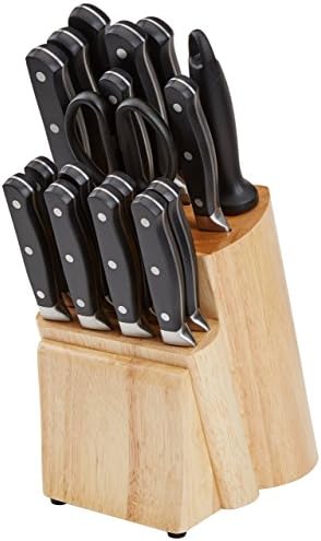 AmazonBasics Bloc de couteaux 18 pièces haut de gamme