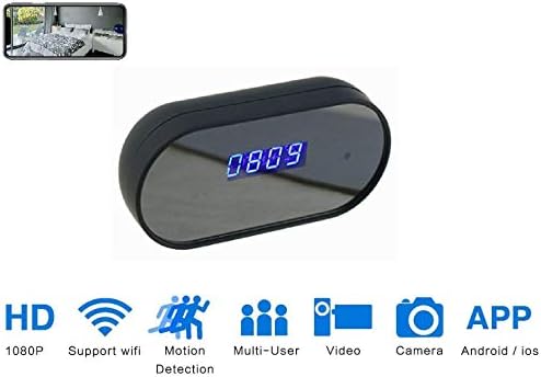 DENT Hidden Clock Camera WiFi Motion Detection HD 1080P, Supports 128gb microSD Card