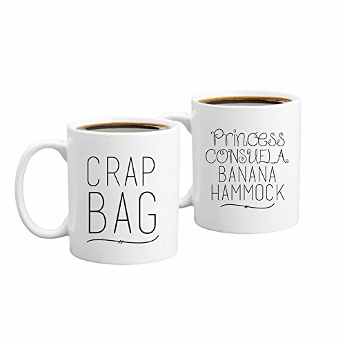 Banana Hammock & Crap Bag Couples Funny Coffee Mug Set