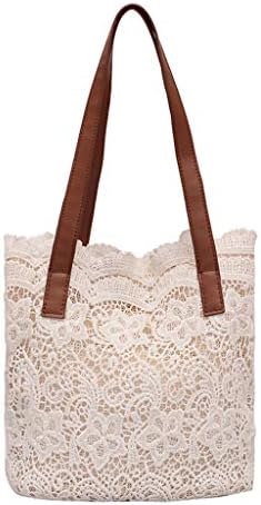 Qingell Handmade Lace Bag Travel Beach Fishing Net Handbag Shopping Woven Shoulder Bag for Women/Girls