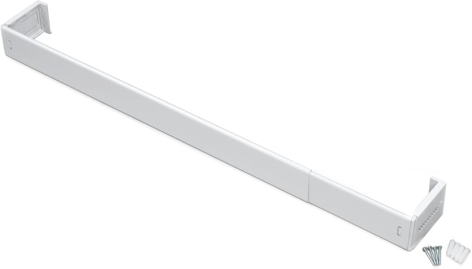 Window Treatment Hardware - Achim Fantasia 18-28 inch Adjustable Width Single Curtain Rod for Windows with Brackets & Hardware - Easy to Install, White