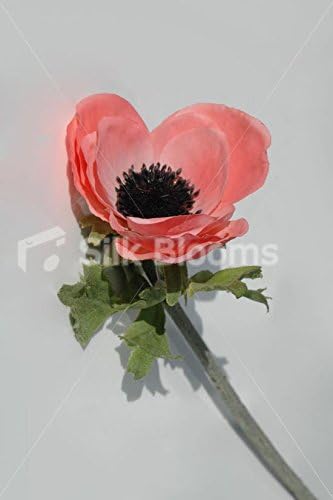 Single Artificial Peach Anemone, Silk Peach Anemone Poppy