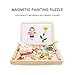 Siwo Wooden Magnetic Puzzles, Cartoon Characters Design Magnetic Art Easel anmial for Education Learning Toys