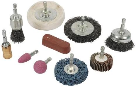 10 Piece 6mm Cleaning Polishing Kit For Power Drill Buffing Wheel Wire Brush Amazon Com
