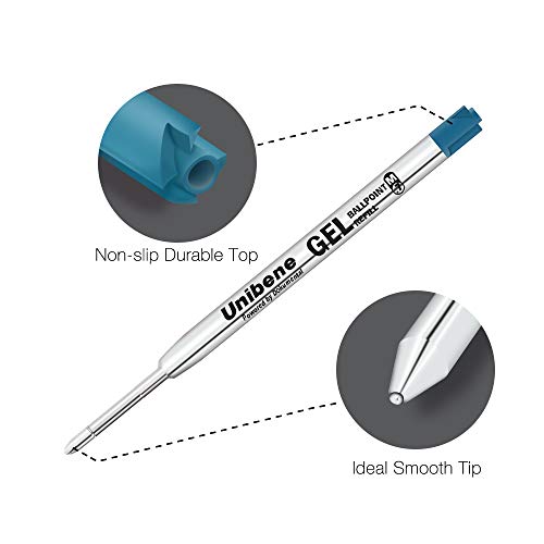 Unibene Parker Compatible Gel Ink Ballpoint Refills 12 Pack,0.7mm