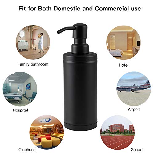 GAPPO Matte Black Soap Dispenser Stainless Steel Metal Pump Hand Lotion Bottle for Bathroom, Bedroom and Kitchen