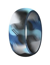 ThunderFit - Anillo de boda de silicona para hombre, banda de boda de goma