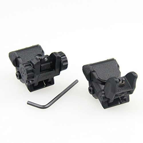 TACFUN Black Tactical Smart Polymer Front/Rear Combo Set Flip Up