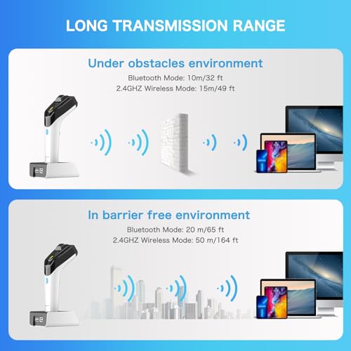 NETUM Wireless Hybrid RFID 2D Barcode Reader UHF RFID Tag Reader and QR 1D/2D Barcode Reading Via Bluetooth Connection for Retail Hospitality System DS8500