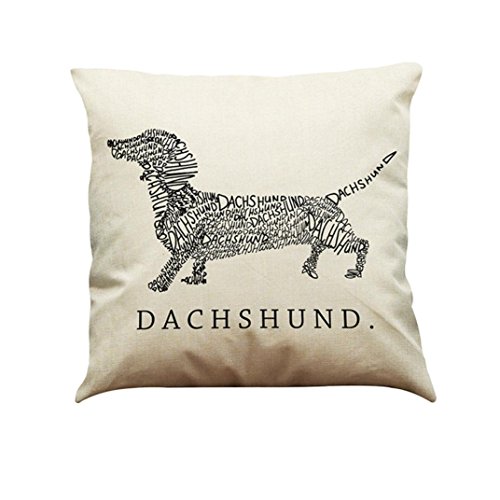 Pillow Cases ,IEason Clearance Sale! Vintage Dog Cotton Pillow Case Sofa Waist Throw Cushion Cover Home Car Decor (G)