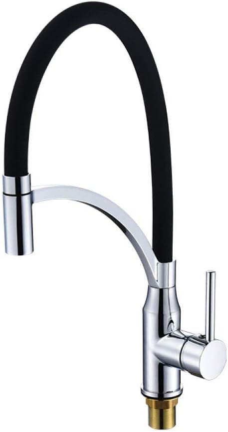 Modern Traditional Kitchen Sink Mixer Tap 360°Kitchen Taps Home Kitchen Water Tap Black Taps Copper hot and cold water pumping faucet black leather tube tip body Vientiane faucet sink spring faucet