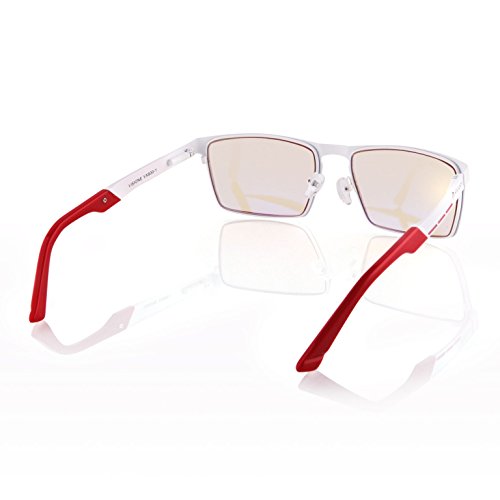 Arozzi Visione VX-800 Computer gaming glasses - Anti-glare, UV and Blue light protection, Eye strain relief, Comfortable gaming, White