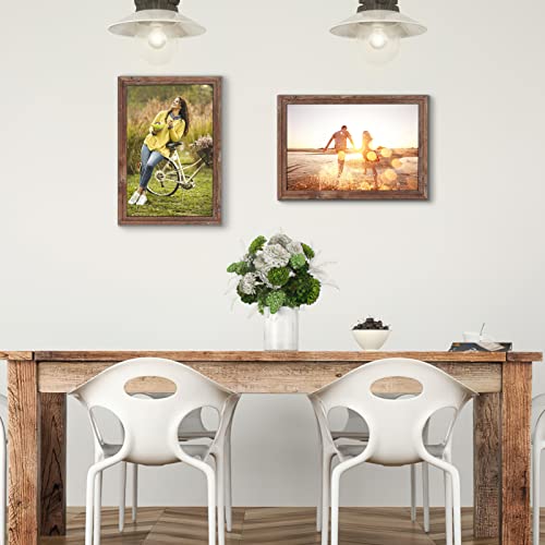 Calenzana 11x17 Poster Picture Frames Rustic Distressed Photo Frame 11 x 17 Set, Wall Hanging, 2