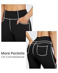 G4Free Black Yoga Pants for Women Bootleg Workout