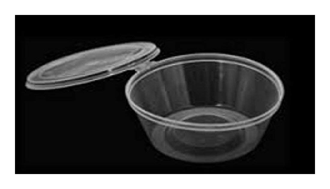 20 x 150ml 6oz Plastic Food Grade Storage Containers with Hinged Lids