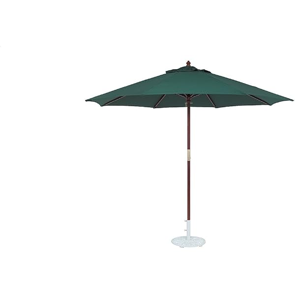 Amazon Com Tropishade 11 Foot Wood Green Market Umbrella Patio Umbrellas Garden Outdoor