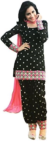 Fabfirki Black Cotton Patiyala Salwar Suit