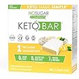 No Sugar Keto Bar Snacks - Lemon Meringue Flavor - Low Carb No Sugar Keto Snack Food Bar with Keto Friendly Macros, 1g Net carb, 7g Plant Based Protein, 8g Healthy Fat, Sugar Free (0g) - 12 Bars