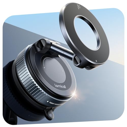 Lamicall Phone Mount for Car for Magsafe Car Mount 360° Adjustable Suction Cup Phone Mount-Dark