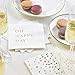 Sunshine Supply Gold Cocktail Napkins - 3-Ply Paper Party Napkins for Wedding Reception, Baby Shower, Bridal Shower, 5 Inch Gold Napkins (Oh Happy Day and Confetti Dots Set)