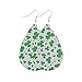 Saint Patrick's Day Earrings for Women Girls Gift, Green Drop Earrings, Leather Earrings for Women Teardrop Dangle Earrings Petal Drop Earrings Jewelry Accessory Handmade