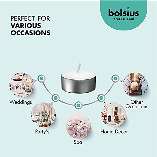BOLSIUS Tea Lights Candles Bulk Pack of White Unscented Candle Lights
