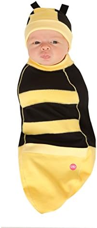 Cozy Cocoon - Baby Cocoon Swaddle with Matching Hat - Bumble Bee Baby - Black and Yellow / 0-3 months