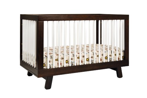 Babyletto Hudson 3-in-1 Convertible Crib with Toddler Bed Conversion Kit, Espresso / White