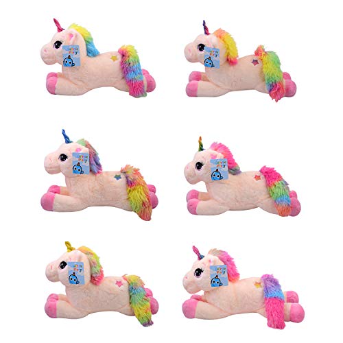 Georgie Porgy Plüsch Einhorn Farbblock Teddy Kuscheltier Tier Plüschtier für Kleinkind Kinder (Rosa 15") – Bild 8