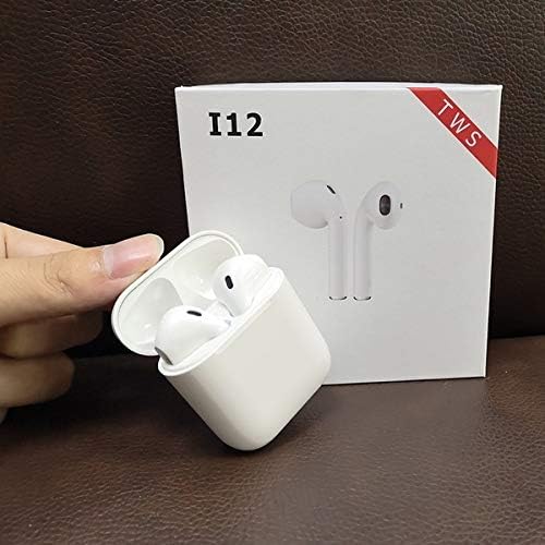 WEVDOT TWS i12 5.0 Wireless Earphones, White | i 12 TWS Wireless Earphone with Portable Charging Case Supporting All Smart Phones and Android Phones with Sensor