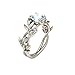 iLH Clearance Rings,ZYooh Women Floral Transparent Diamond Flower Vine Leaf Rings Engagement Wedding Rings Jewelry Gift (Silver, 7)