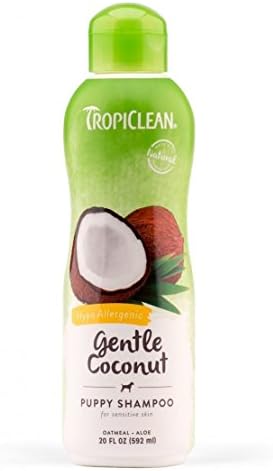 TropiClean Gentle Coconut Hypoallergenic Puppy Shampoo For Sensitive Skin, 20-ounce
