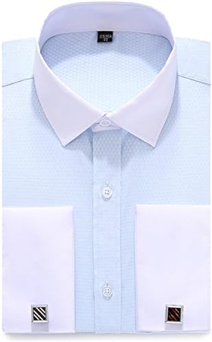 Dresservice French Cuff Long Sleeves Fit Dress Shirts (Cufflink included) (16” Neck-32"/33" Sleeve, FS16)
