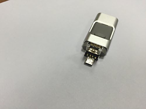 QWDZH [iOS9 Compatible] Mobile USB Flash Drive with Lightning Connector for iPad 4/Air/Mini, iPod Touch 5, iPhone 5 5S 5C 6 6 Plus,Android system 128G Silver