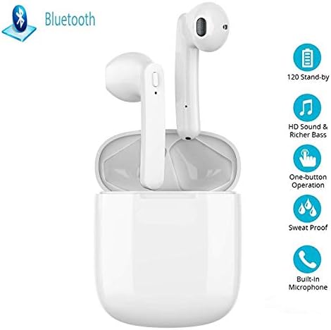 Bluetooth Earbuds Wireless Headphones with Noise Canceling, Hi-Fi Sound Bluetooth Headset with Mini Charging Case 24Hrs, Mic HIFI Stereo Sound, for all smartphone and all Bluetooth Devices