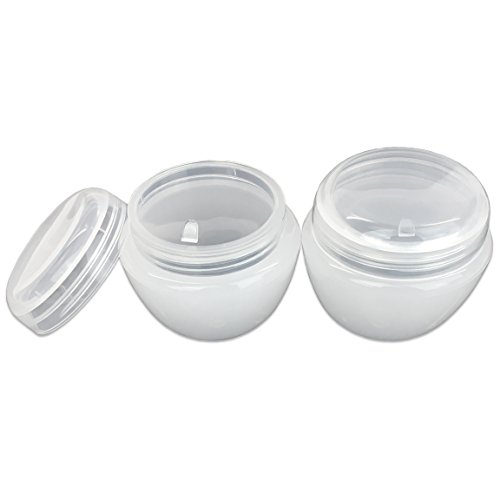 Beauticom 6 Pieces 50G/50ML White Frosted Container Jars with Inner Liner for Scrubs, Oils, Salves, Creams, Lotions - BPA Free