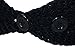 Best Winter Hats Solid Color Cable & Garter Stitch Knit Headband (One Size) - Black