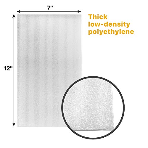 12" x 7" Foam Wrap Pouches - Cushion Wrap Pouches to Protect Glasses, Dishes, Mugs, Fragile - Alternative to Bubble Cushioning Wrap and Bubble Packing Envelopes - Packing Supplies for Moving - 50 Pack
