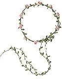 KOLIGHT Fashion for Bohemian Style Wedding Bride Bridal Headdress Floral Flower Garland Headwear Headbands (peach red)