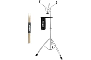 keerpusi Marching Snare Drum Stand, Adjustable Snare Stand Double Braced Extended with Drum Stick Holder And One Drumsticks Fit 10''-14'' Dia Drums, Drum Pads, Height Range 26-40 Inches