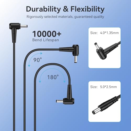shefor 65W Laptop Charger Compatible with ASUS VivoBook ZenBook 14 15 17 E203M E406M E410M X540S X540L X540 UX305 F555 19V 3.42A Power Adapter