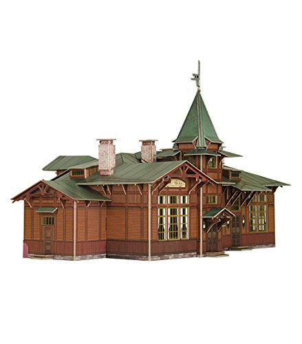 UMBUM Innovatives 3-D-Puzzle Bahnhof Kuschenkino Railway Collection Buildings H0 (1/87) 3D-Kartonmodellbausatz für… – Bild 3