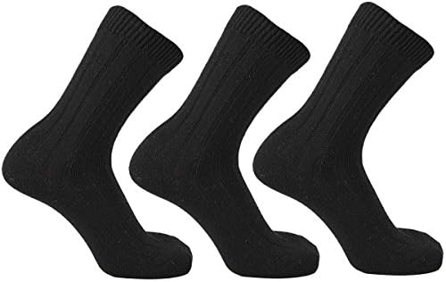 Eallco Mens Dress Crew Socks 3 Pack Knitting Wool Alpaca Casual Classic Patterned Sock