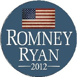 ROMNEY RYAN 2012 (classic American Flag) Mini 1.25" Pinback Button - Election