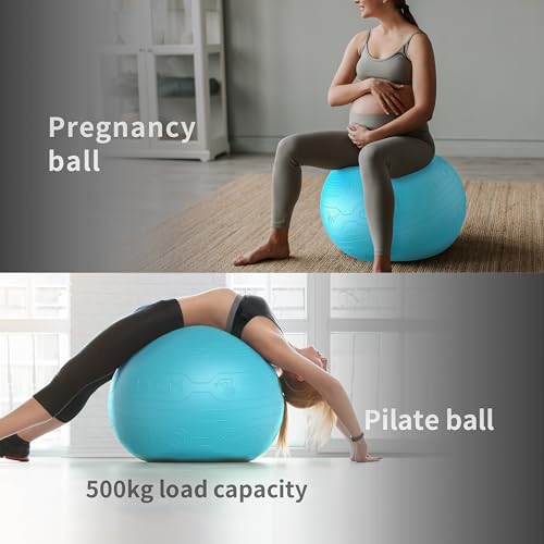 PROIRON, Pelota de Pilates, Fitness, Yoga, Embarazo, Deporte, Fitball para Ejercicios Gimnasia, 55/65/75cm, Anti-pinchazos, Incluye Inflador