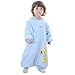 Baby Toddler Boys Soft Thickness 100% Cotton Split Wearable Blanket,Blue
