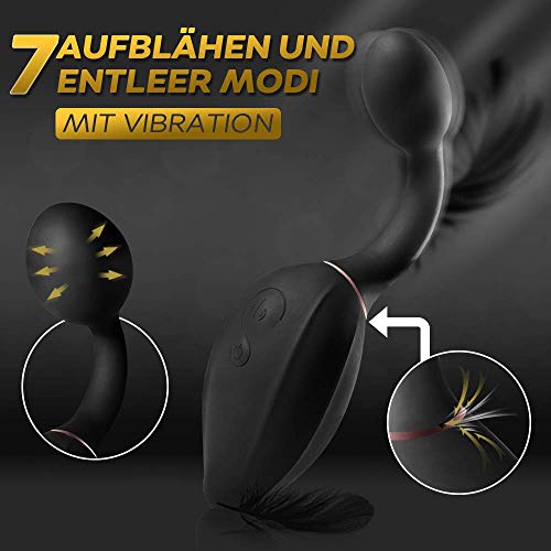 Fondlove Prostata Massagegerät Aufblasbar Analplug Analvibratoren Prostate Stimulator mit 7 Aufblähensmodi Sexspielzeug Männer Frauen