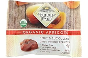 Sunny Fruit Organic Apricots, Soft & Succulent Dried Turkish Apricots- 12 Portion PK