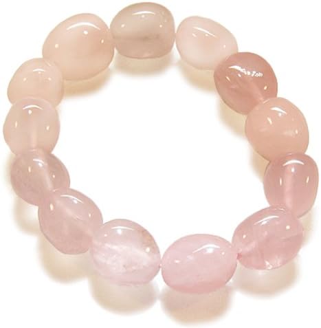Amulet Tumbled Rose Quartz Crystals Love Good Luck Powers Gemstone Bracelet