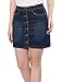 Allegra K Women's Back to Casual Button Down Washed Mini Denim Skirt M Blue